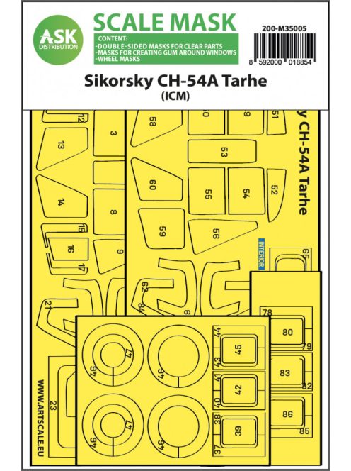 Art Scale - 1/35 Sikorsky CH-54A Tarhe double-sided express fit  mask for ICM