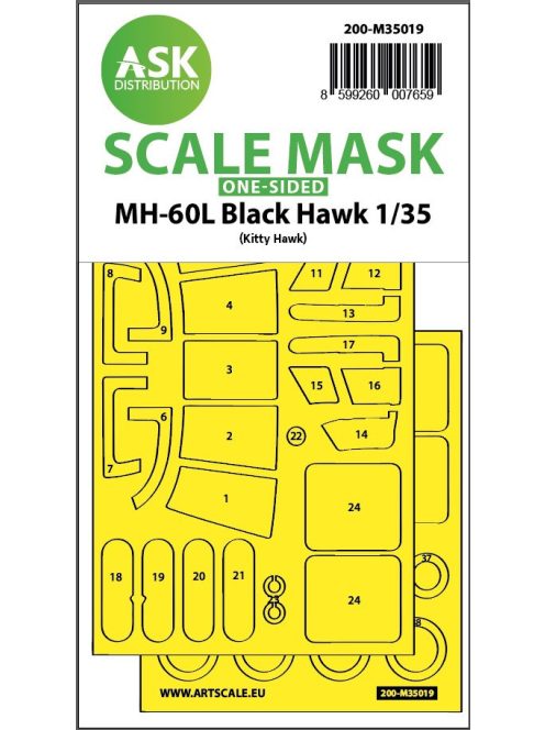Art Scale - 1/35 MH-60L Black Hawk one-sided express fit painting mask for Kitty Hawk