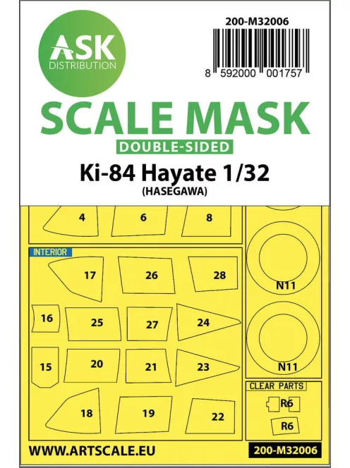 Art Scale - Nakajima Ki-84 Hayate double-sided express mask for Hasegawa