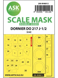   Art Scale - 1/48 Dornier Do 217J-1/2 double-sided painting mask for ICM