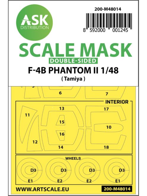 Art Scale - 1/48 F-4B Phantom double-sided painting mask for Tamiya