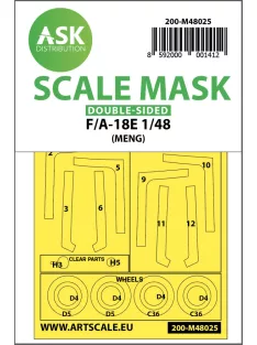 Art Scale - 1/48 F/A-18E double-sided painting mask for Meng