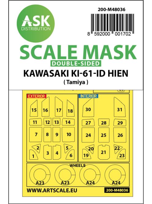 Art Scale - 1/48 Kawasaki Ki-61-ID Hien double-sided painting mask for Tamiya