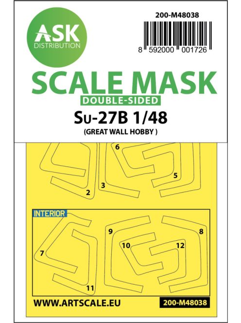 Art Scale - 1/48 SU-27 Flanker B double-sided painting mask for Great Wall Hobby