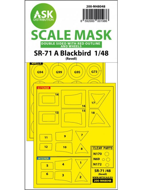 Art Scale - 1/48 SR-71 A Blackbird double-sided incl red lines mask for Revell