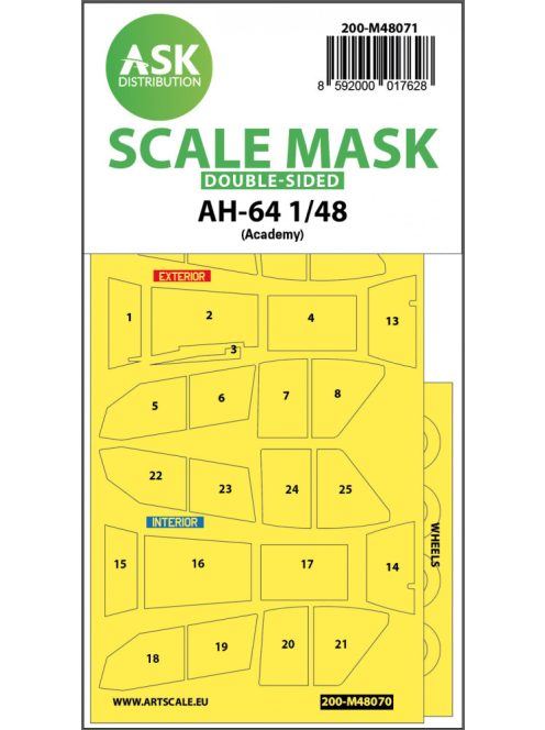 Art Scale - 1/48 AH-64 double-sided mask for Academy