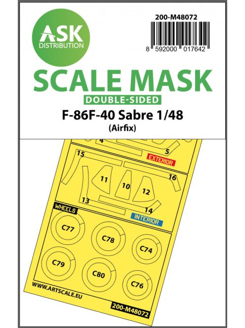 Art Scale - 1/48 F-86F-40 Sabre double-sided mask for Airfix