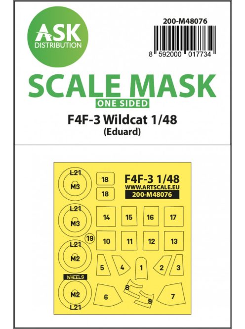 Art Scale - 1/48 F4F-3 Wildcat  one-sided express mask for Eduard
