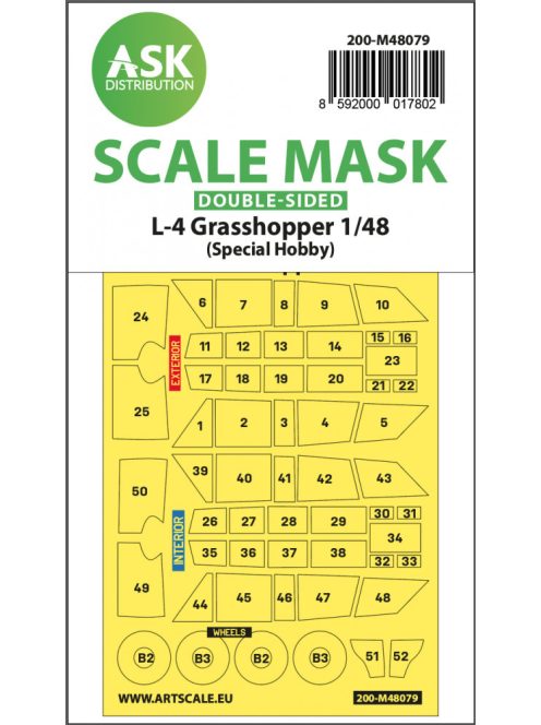 Art Scale - 1/48 L-4 Grasshopper double-sided self-adhesive mask for Special Hobby