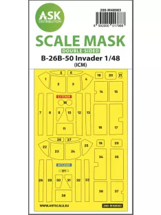   Art Scale - 1/48 B-26B-50 Invader double-sided mask self-adhesive pre-cutted for ICM