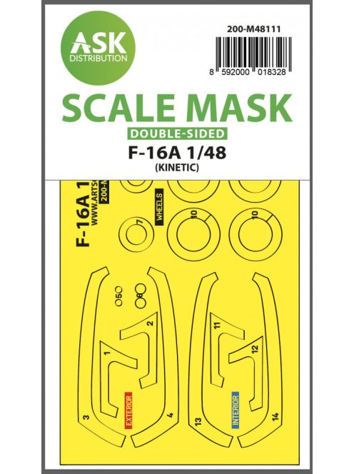 Art Scale - 1/48 F-16A double-sided express mask, self-adhesive and pre-cutted for Kinetic