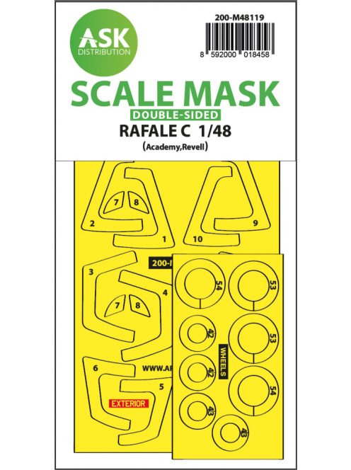 Art Scale - 1/48 Rafale C double-sided express mask, self-adhesive and pre-cutted for Academy