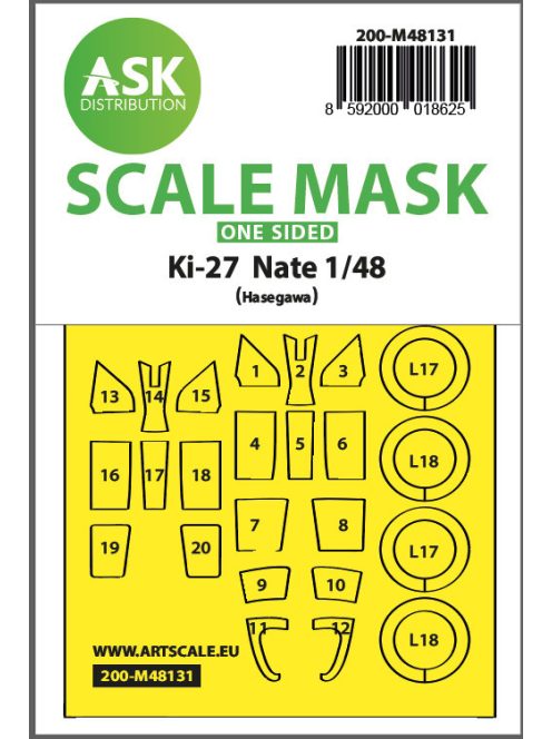 Art Scale - 1/48 Ki-27 Nate one-sided express mask for Hasegawa