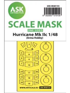   Art Scale - 1/48 Hawker Hurricane Mk.II one-sided express mask for Arma Hobby