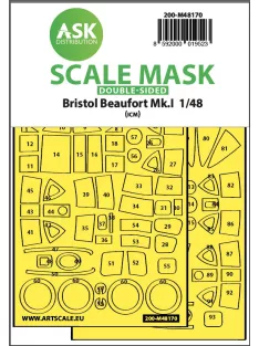   Art Scale - 1/48 Bristol Beaufort Mk.I  double-sided express fit  mask for ICM