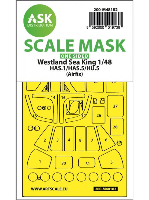 Art Scale - 1/48 Westland Sea King HAS.1/HAS.5/HU.5  one-sided express fit  mask for Airfix