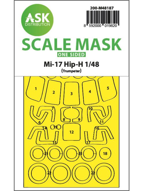 Art Scale - 1/48 Mil Mi-17 Hip-H one-sided express fit mask for Trumpeter