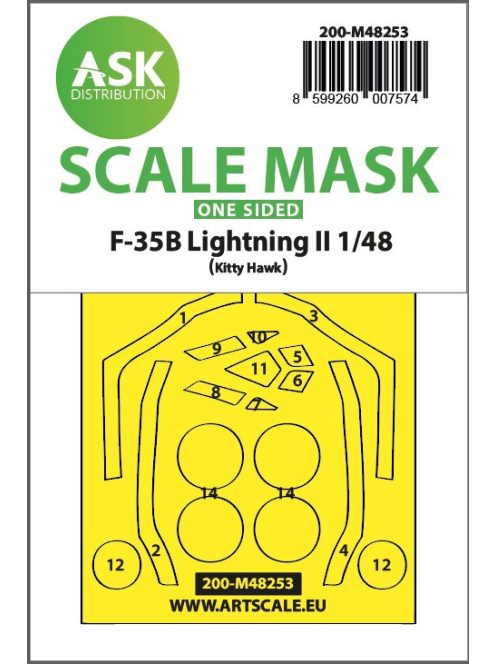 Art Scale - 1/48 F-35B Lightning II one-sided express fit  mask for Kitty Hawk