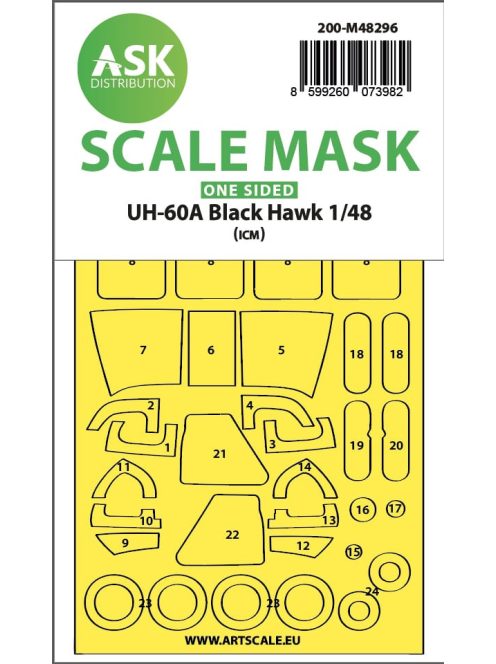 Art Scale - 1/48 UH-60A Black Hawk one-sided express fit mask for ICM