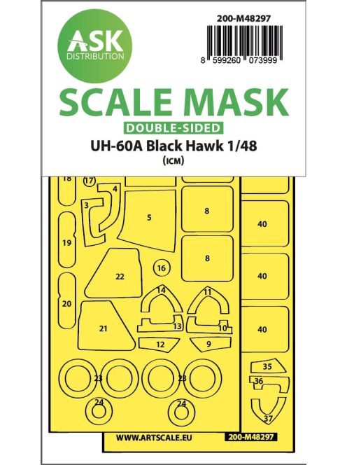Art Scale - 1/48 UH-60A Black Hawk double-sided express fit mask for ICM