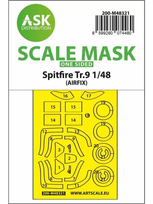 Art Scale - Spitfire Tr.9 one-sided express fit mask for Airfix