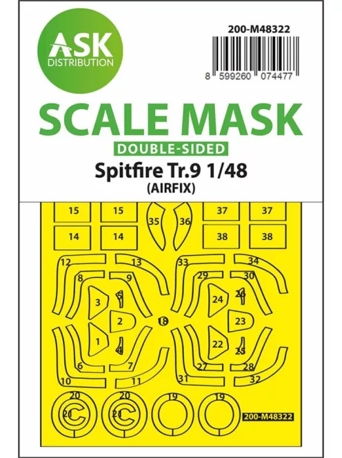Art Scale - Spitfire Tr.9 double-sided express fit mask for Airfix
