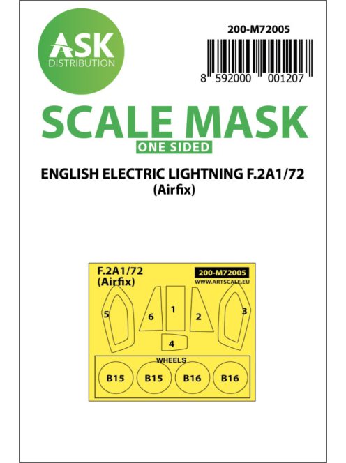 Art Scale - 1/72 EE Lightning F.2A one-sided painting mask for Airfix
