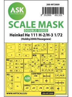   Art Scale - 1/72 Heinkel He 111H-2/H-3 double-sided painting mask for Hasegawa / Hobby2000