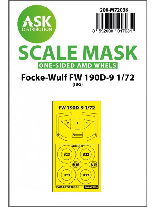 Art Scale - 1/72 Focke-Wulf Fw 190D-9 one-sided painting mask for IBG