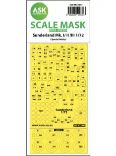   Art Scale - 1/72 Sunderland Mk.I, Mk.II, Mk.III one-sided painting mask for Special Hobby