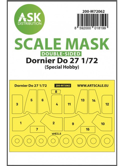 Art Scale - 1/72 Dornier Do 27 double-sided pre-cuttet mask for Art Scale Kit / Special Hobby