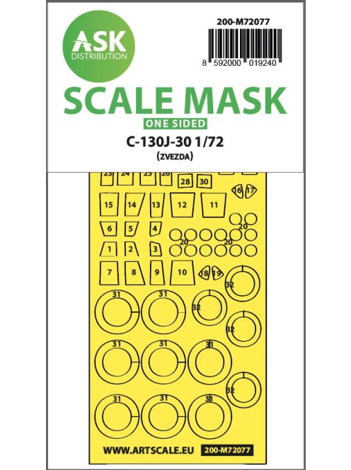 Art Scale - 1/72 C-130J-30 one-sided express fit mask for Zvezda