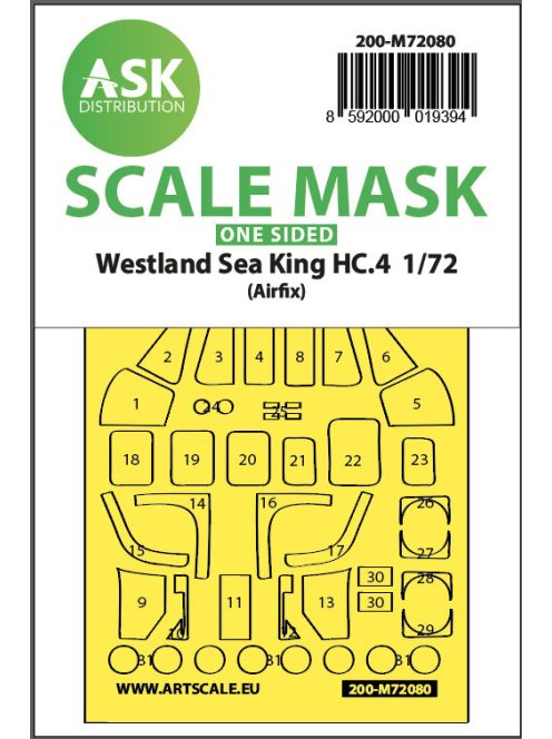 Art Scale - 1/72 Westland Sea King HC.4  one-sided express fit mask for Airfix