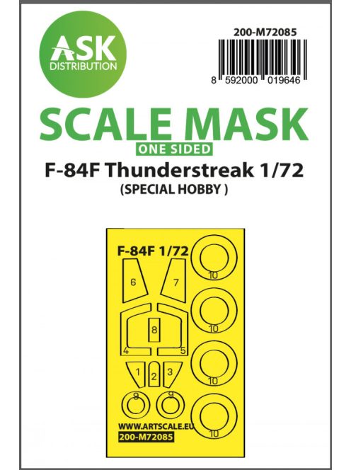 Art Scale - 1/72 F-84F Thunderstreak  one-sided express fit mask for Special Hobby