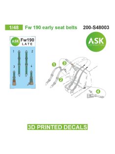   Art Scale - 1/48 Fw 190 early seat belts - 3D printed decals by ASK