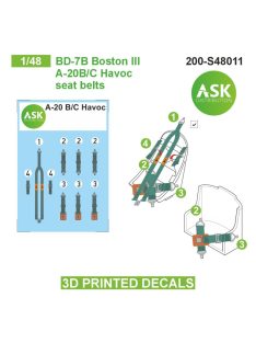   Art Scale - 1/48 BD-7B Boston III / A-20B/C  Havoc seat belts - 3D printed decals by ASK