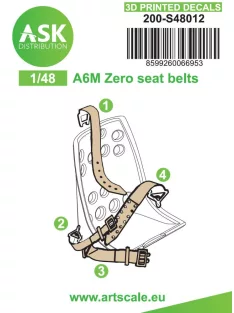 Art Scale - A6M Zero seat belts - 3D printed decals by ASK