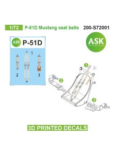   Art Scale - 1/72 P-51D Mustang seat belts - 3D printed decals by ASK