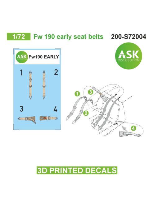 Art Scale - 1/72 Fw 190 early seat belts - 3D printed decals by ASK