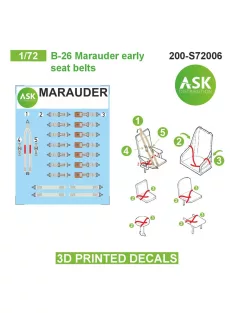   Art Scale - 1/72 B-26 Marauder seat belts - 3D printed decals by ASK