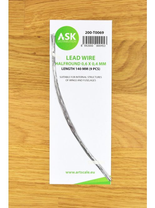 Art Scale - Lead Wire - Halfround  0,6 x 0,4 x 140 mm (9 pcs)
