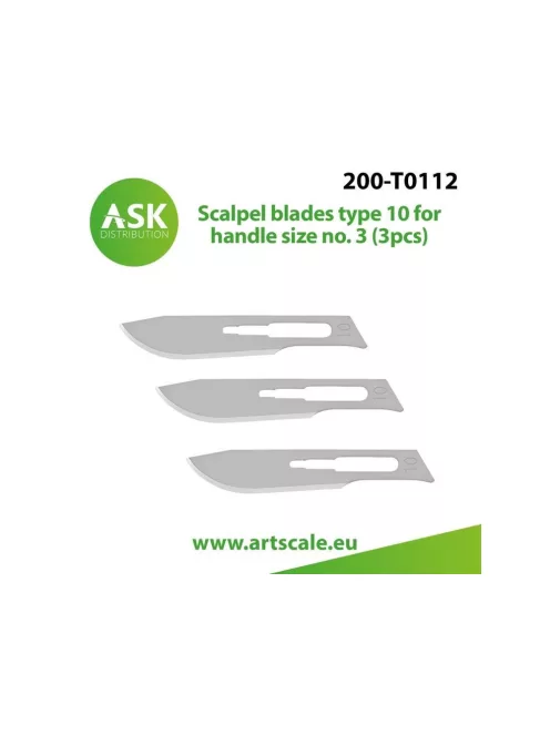 Art Scale - Scalpel blades type 10 for handle size no. 3 (3pcs)