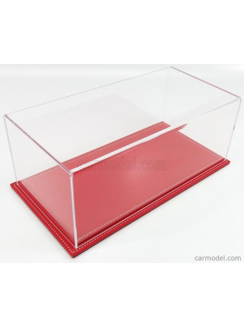 Atlantic - Vetrina Display Box Maranello Base In Pelle Rossa - Leather Base Red - Lungh.Lenght Cm 32.5 X Largh.Width Cm 16.5 X Alt.Height Cm 12.5 (Altezza Interna 11.5 Cm ) Plastic Display