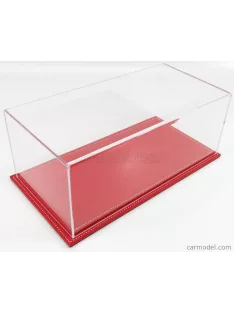   Atlantic - Vetrina Display Box Maranello Base In Pelle Rossa - Leather Base Red - Lungh.Lenght Cm 32.5 X Largh.Width Cm 16.5 X Alt.Height Cm 12.5 (Altezza Interna 11.5 Cm ) Plastic Display