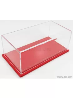   Atlantic - Vetrina Display Box Maranello Base In Pelle Rossa - Leather Base Red - Lungh.Lenght Cm 23 X Largh.Width Cm 12 X Alt.Height Cm 8.5 (Altezza Interna 7.7 Cm ) Plastic Display
