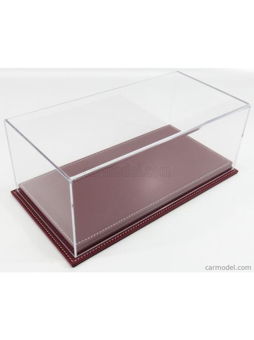 Atlantic - Vetrina Display Box Molhouse Base In Pelle - Leather Base Bordeaux - Lungh.Lenght Cm 32.5 X Largh.Width Cm 16.5 X Alt.Height Cm 12.5 (Altezza Interna 10.6 Cm ) Plastic Display