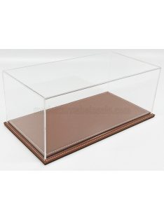   Atlantic - VETRINA DISPLAY BOX MARANELLO BASE IN PELLE MARRONE - LEATHER BASE BROWN - Lungh.LENGHT cm 32.5 X Largh.WIDTH cm 16.5 X Alt.HEIGHT cm 12.5 (altezza interna cm 11.5) PLASTIC DISPLAY