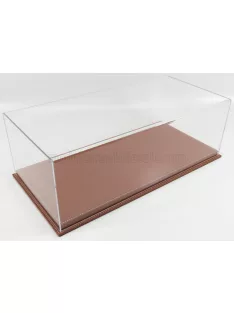   Atlantic - VETRINA DISPLAY BOX MOLHOUSE BASE IN PELLE MARRONE - LEATHER BASE BROWN - Lungh.LENGHT cm 51 X Largh.WIDTH cm 24 X Alt.HEIGHT cm 19 (altezza interna 15.3 cm ) PLASTIC DISPLAY