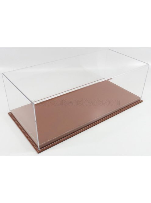 Atlantic - VETRINA DISPLAY BOX MOLHOUSE BASE IN PELLE MARRONE - LEATHER BASE BROWN - Lungh.LENGHT cm 51 X Largh.WIDTH cm 24 X Alt.HEIGHT cm 19 (altezza interna 15.3 cm ) PLASTIC DISPLAY