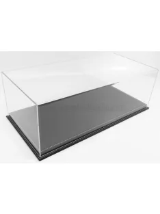   Atlantic - VETRINA DISPLAY BOX MOLHOUSE BASE IN PELLE NERA - LEATHER BASE BLACK - Lungh.LENGHT cm 51 X Largh.WIDTH cm 24 X Alt.HEIGHT cm 19 (altezza interna 15.3 cm ) PLASTIC DISPLAY
